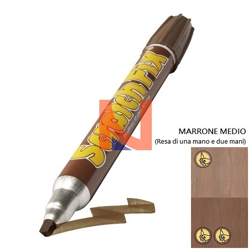 Scratch fix pennarello per legno marrone medio