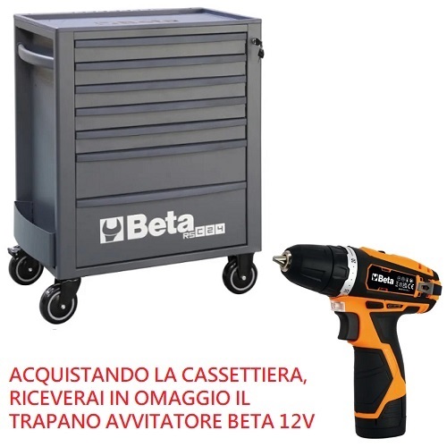 CASSETTIERA PORTA ATTREZZI NERO BETA RSC24/7